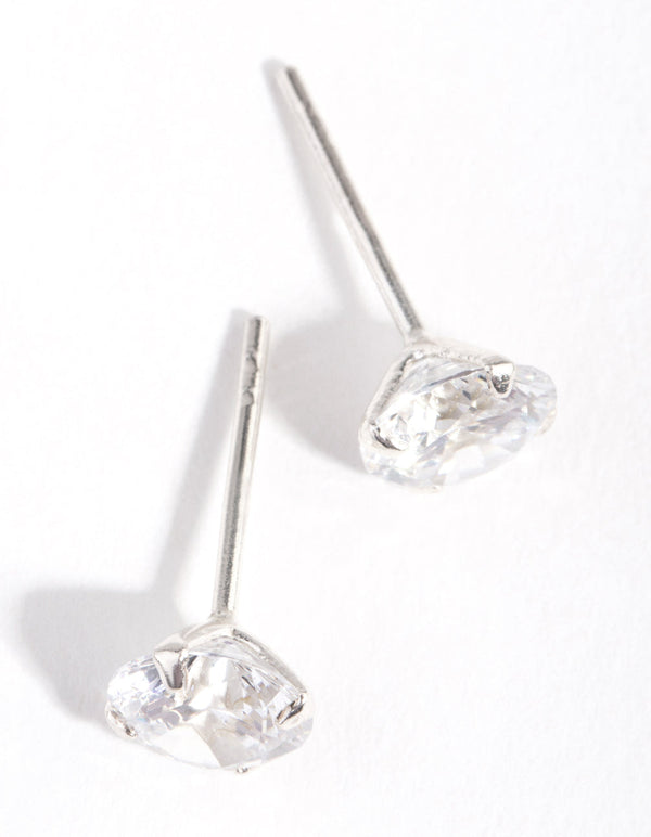 Sterling Silver 1ct Cubic Zirconia Stud Earrings