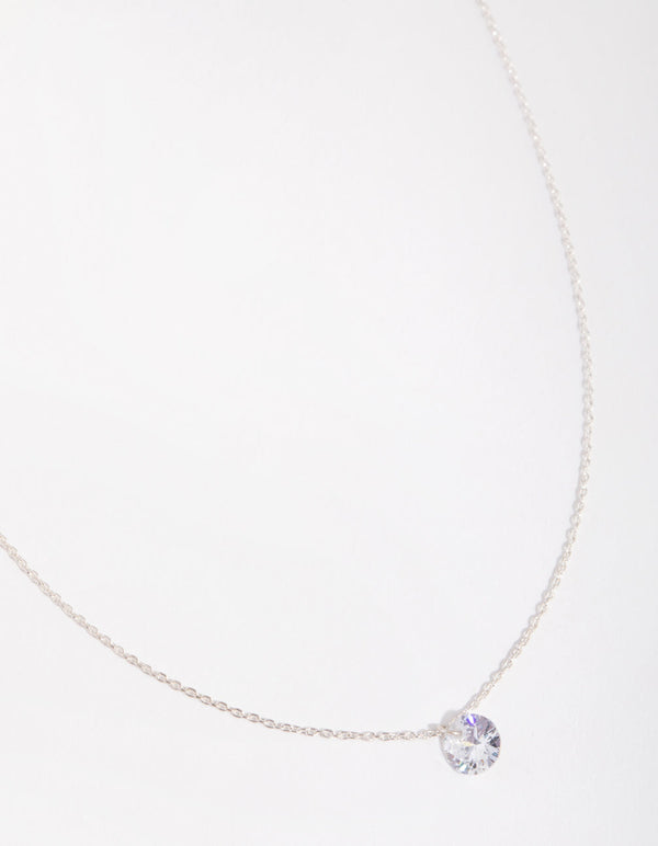 Sterling Silver 1ct Cubic Zirconia Round Necklace