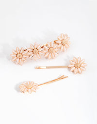 Stone Detail Flower Clips - link has visual effect only