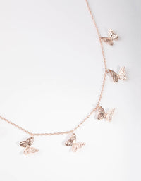 Rose Gold Multi Butterfly Necklace - link has visual effect only