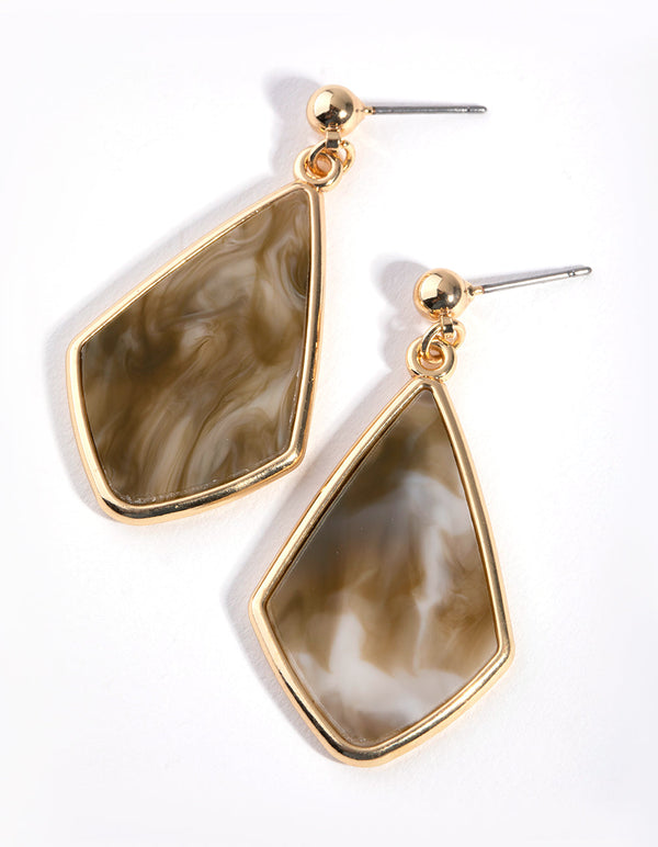 Gold & Natural Diamond Drop Earrings