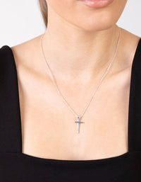 Silver Plated 45cm Cross Necklace - link has visual effect only