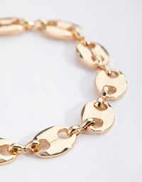 Gold Plated Circle Mariner Bracelet - link has visual effect only
