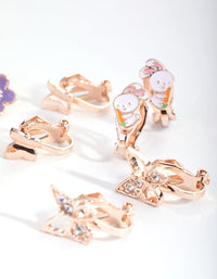 Kids Rose Gold Bunny Carrot 6-Pack Earring - link has visual effect only