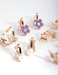Kids Rose Gold Bunny Carrot 6-Pack Earring - link has visual effect only