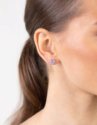 Silver Diamante Crown Stud Earrings - link has visual effect only
