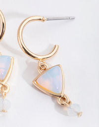Gold Triple Drop Huggie Earrings - link has visual effect only