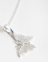 Sterling Cubic Zirconia Pave Butterfly Necklace - link has visual effect only