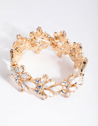 Gold Navette Stone Stretch Bracelet - link has visual effect only
