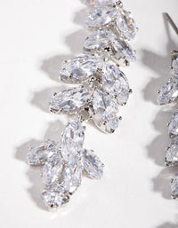 Silver Cubic Zirconia Small Navette Drop Earrings - link has visual effect only