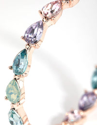 Rose Gold Pear Stone Hoop Earrings - link has visual effect only
