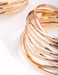 Gold Crossover Double Cuff Bracelet - link has visual effect only