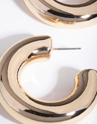 Gold Chunky C-Hoop Earrings - link has visual effect only