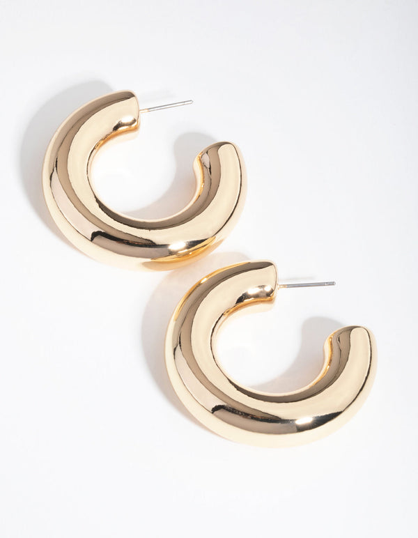 Gold Chunky C-Hoop Earrings