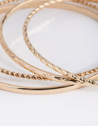 Gold Mix Texture 4-Pack Bangle Bracelets - link has visual effect only
