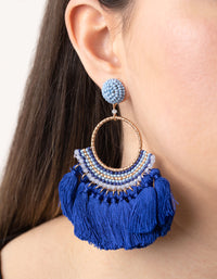 Bead Thread Tassel Drop Earrings - link has visual effect only