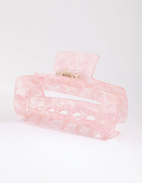 Rectangular Marbled Pink Acrylic Claw - link has visual effect only