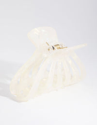 Acrylic White Round Cut-Out Claw Clip - link has visual effect only