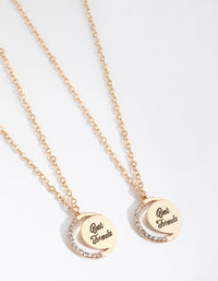Gold Best Friend Crescent Moon Necklace Pack - link has visual effect only