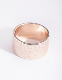 Rose Gold Textured Wide Band Ring - link has visual effect only