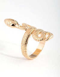 Gold Two Wrap Snake Ring - link has visual effect only