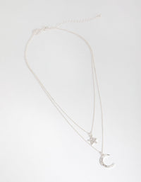 Silver Diamante Moon & Star Necklace - link has visual effect only