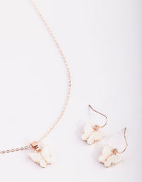 Rose Gold Butterfly Necklace & Earring Set - link has visual effect only