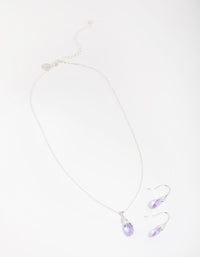 Silver Teardrop Necklace & Earrings Set - link has visual effect only