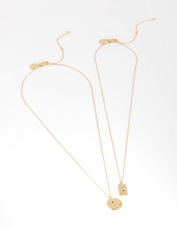 18ct Gold Plated Cubic Zirconia Virgo Necklace Set