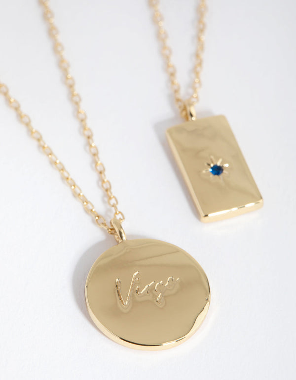 18ct Gold Plated Cubic Zirconia Virgo Necklace Set
