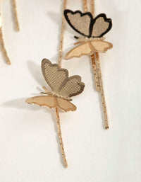 Gold Multi Butterfly Drop Earrings - link has visual effect only