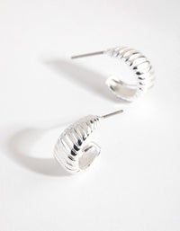 Silver Plated Mini Swirl Hoop Earrings - link has visual effect only