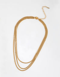 Gold Plated Surgical Steel Layered Curb Necklace - link has visual effect only