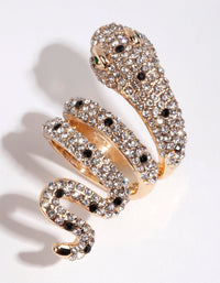 Gold Large Snake Diamante Ring - link has visual effect only