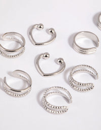 Silver Textured Ear Cuff Stack Pack - link has visual effect only