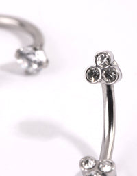 Surgical Steel Cubic Zirconia Horseshoe & Barbell Set - link has visual effect only