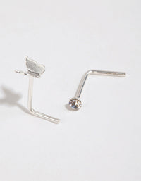 Sterling Silver Mini Butterfly Nose Studs - link has visual effect only