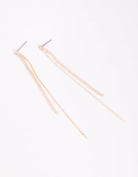 Rose Gold Cubic Zirconia Chain Drop Earrings - link has visual effect only
