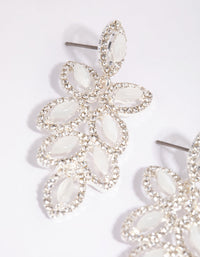 Silver Flower Cut Out Diamante Drop Earrings - link has visual effect only