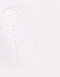 Gold Delicate Diamante Body Chain - link has visual effect only