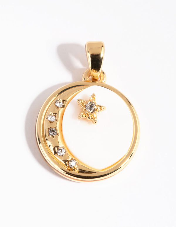 Gold Plated Celestial Shell Inlay Charm