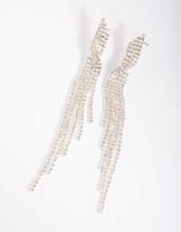 Silver Twisted Strand Drop Earrings - link has visual effect only