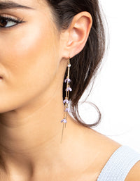 Gold & Lilac Flower Earrings - link has visual effect only