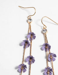 Gold & Lilac Flower Earrings - link has visual effect only