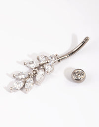 Titanium Marquise Diamante Belly Bar - link has visual effect only