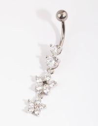 Titanium Floral Belly Bar - link has visual effect only