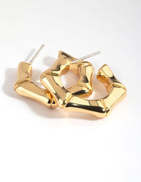 Gold Plated Bamboo Hoop Earrings - link has visual effect only