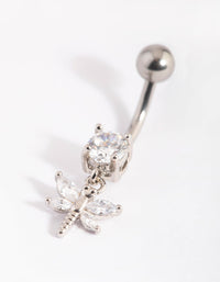 Surgical Steel Dragonfly Diamante Belly Bar - link has visual effect only