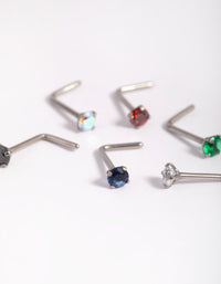 Titanium Mixed Stone Nose Stud 6-Pack - link has visual effect only