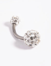 Titanium Pave Ball Belly Bar - link has visual effect only